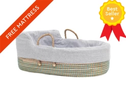 MoKee Natural Sea Grass Moses Basket
