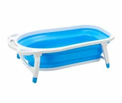 MoKee FURNITURE Foldable Baby Bathtub | Small Shipee | Sea Blue
